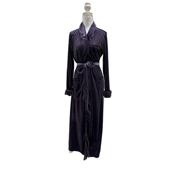 Lauren Ralph Lauren Purple Velvet Robe Women’s M Plush Lounge Robe luxe cozy - Picture 4 of 8
